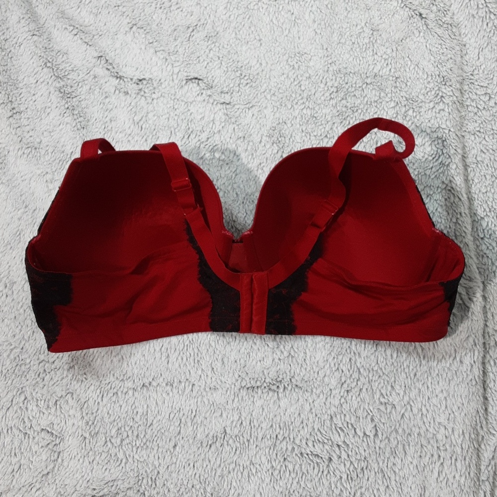 TORRID Women's Bra Underwire Red And Black PUSH UP Lace Bra. Size 46DD. - Picture 7 of 12